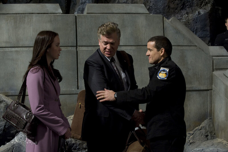 Film scene with three people