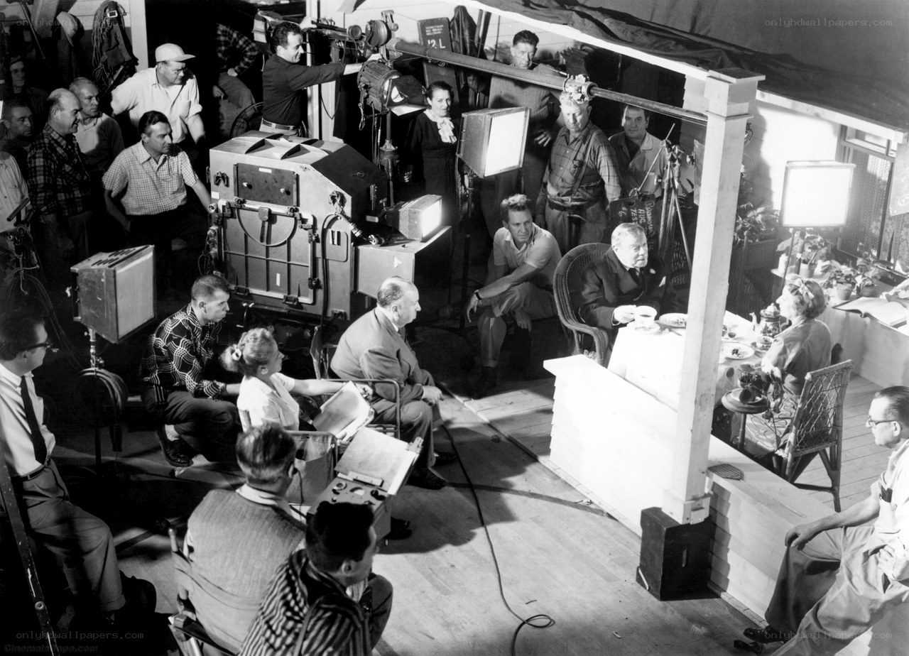 Film set behind the scenes