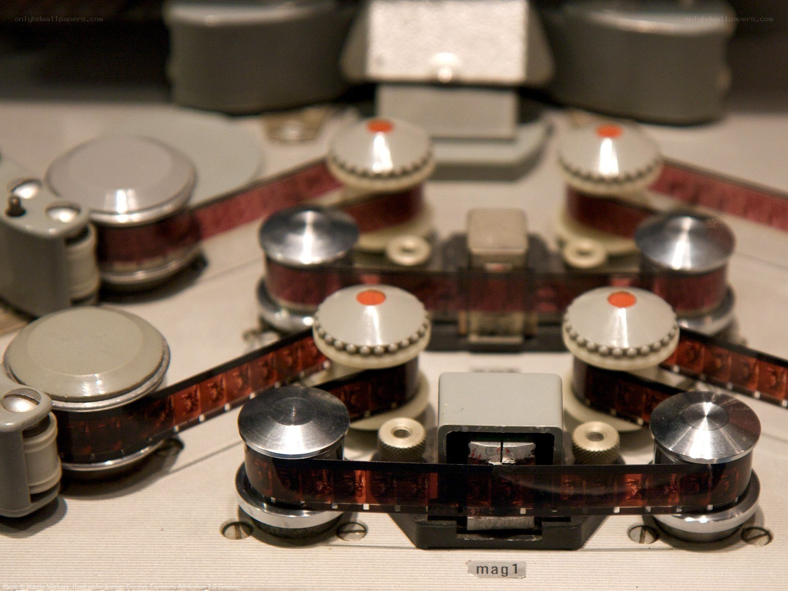 Film strip on a projector