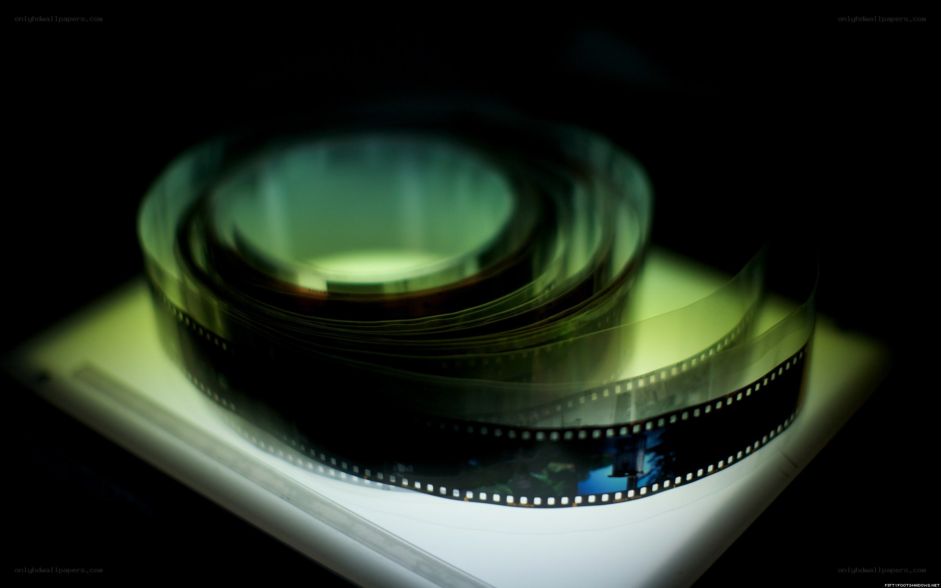 film strip on light table
