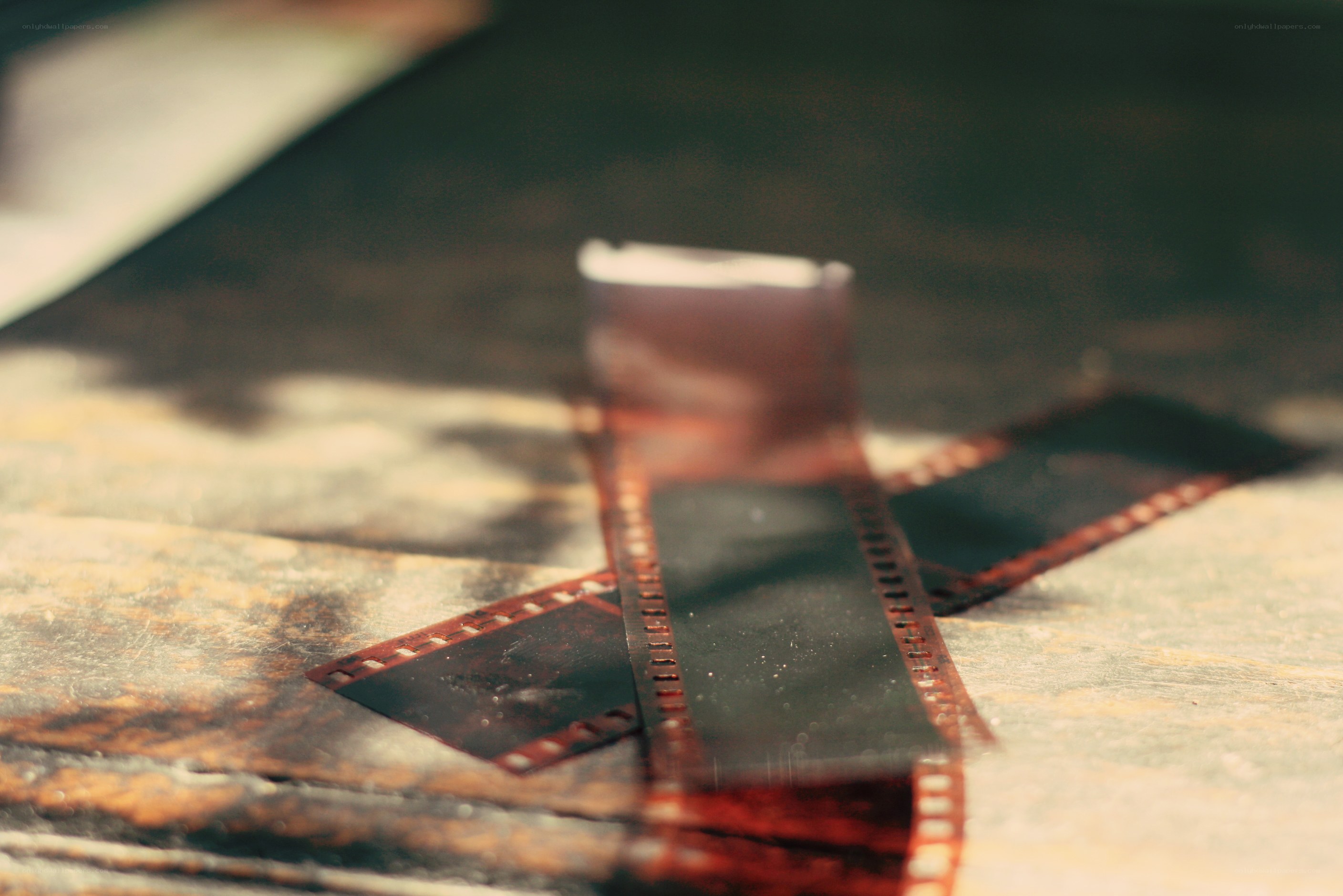 film strip on textured surface