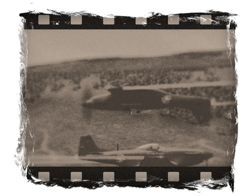 film strip with aircraft images