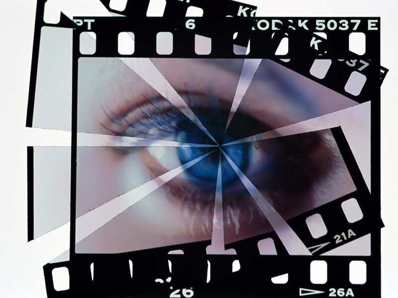 Film strip with eye image