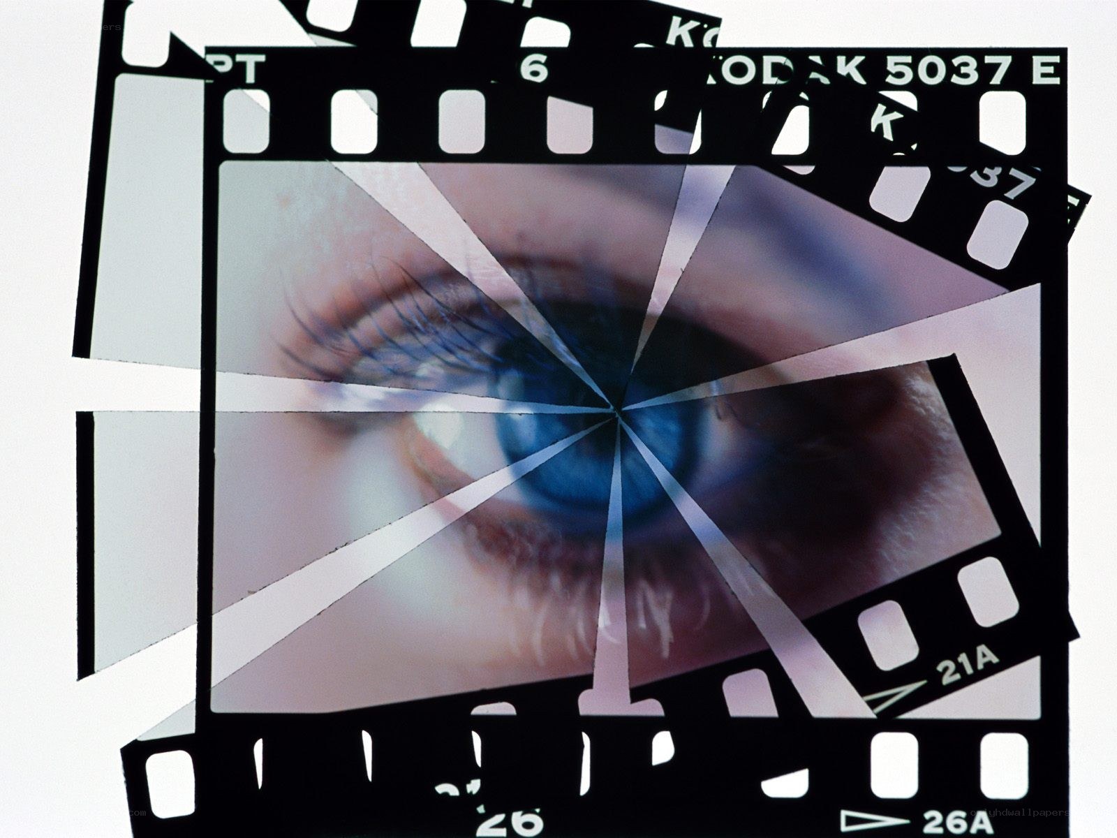 Film strip with eye image
