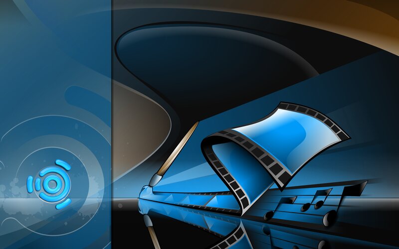 Film Strip with Music Notes
