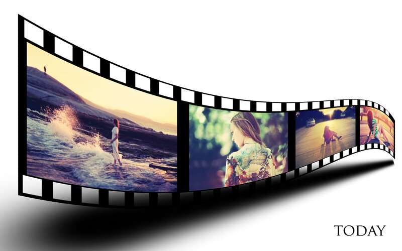 film strip with photos