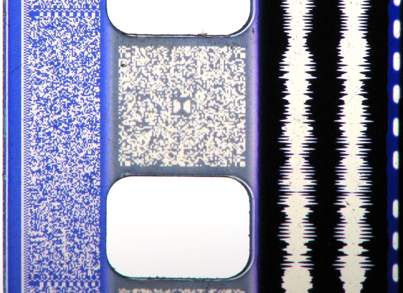 film strip with sound and data tracks