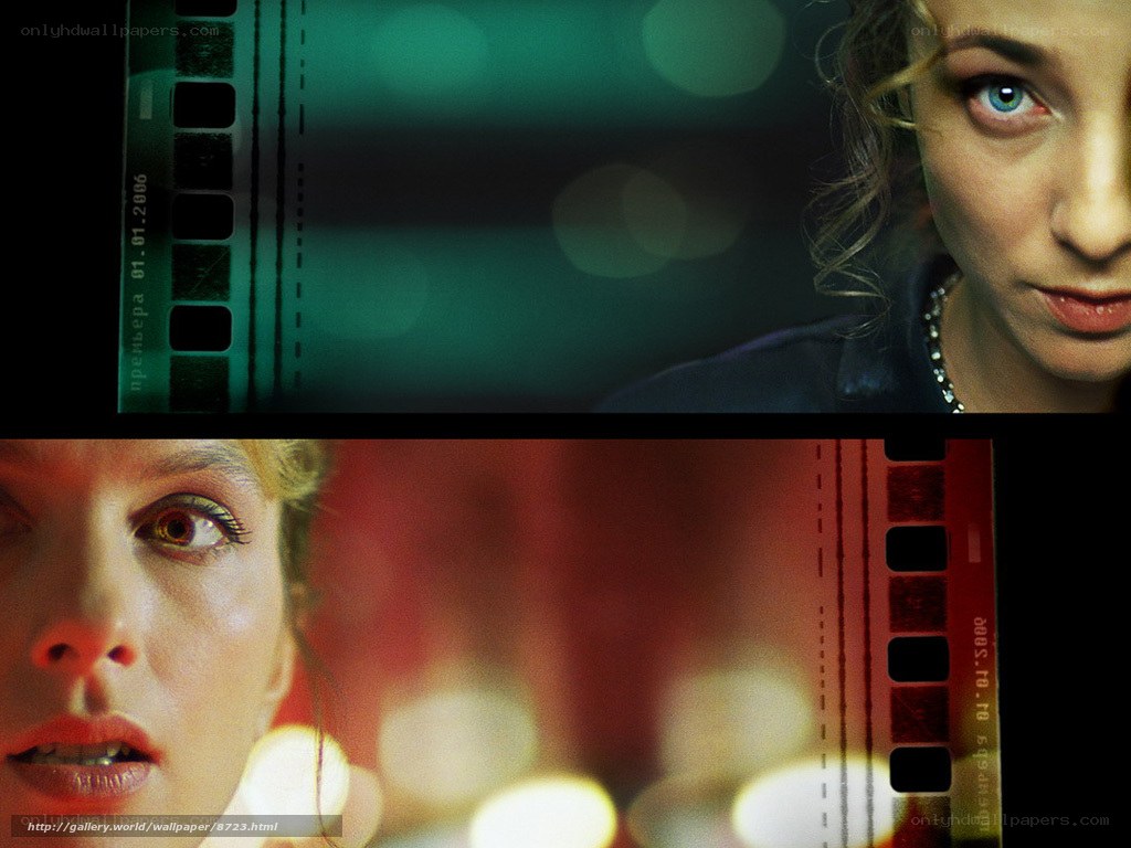 film strip with woman's face