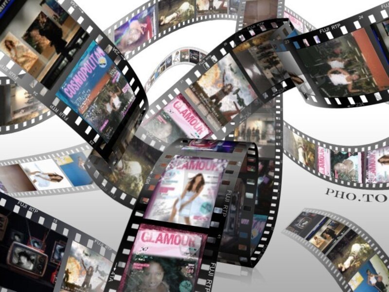 Film Strips with Magazine Covers