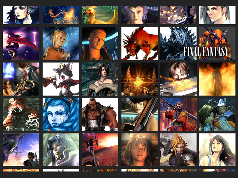 Final Fantasy character collage