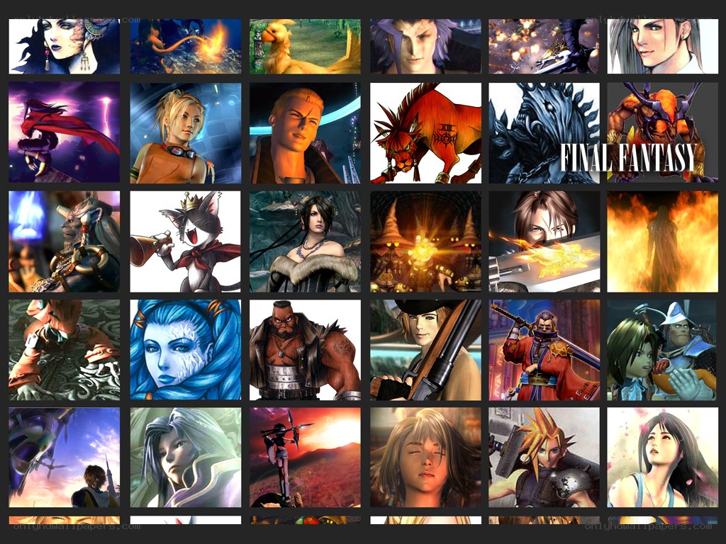 Final Fantasy character collage