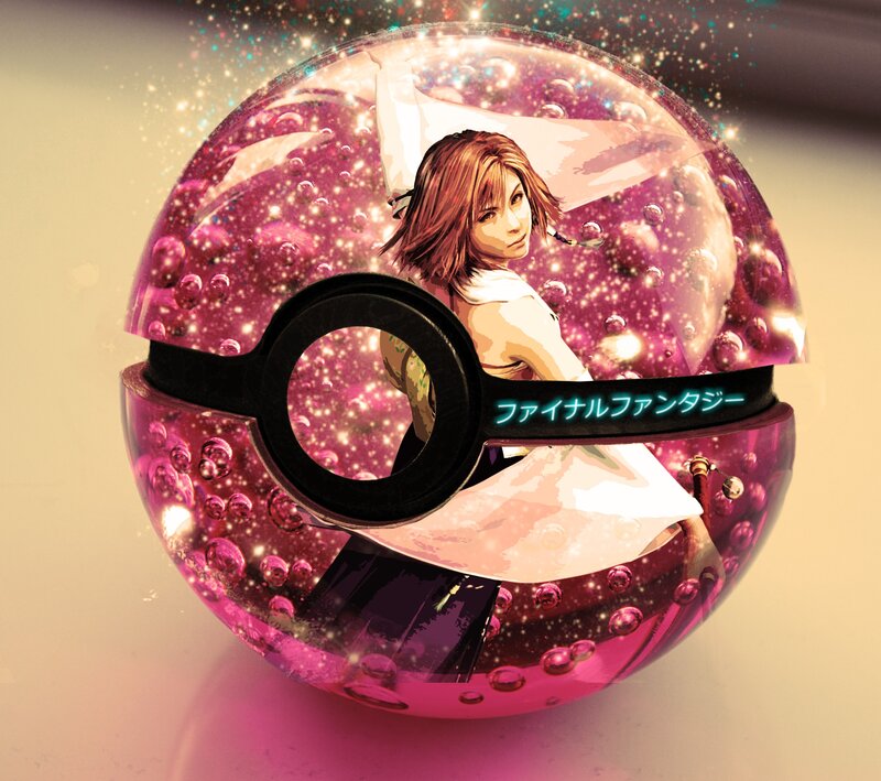 Final Fantasy character in a Poké Ball