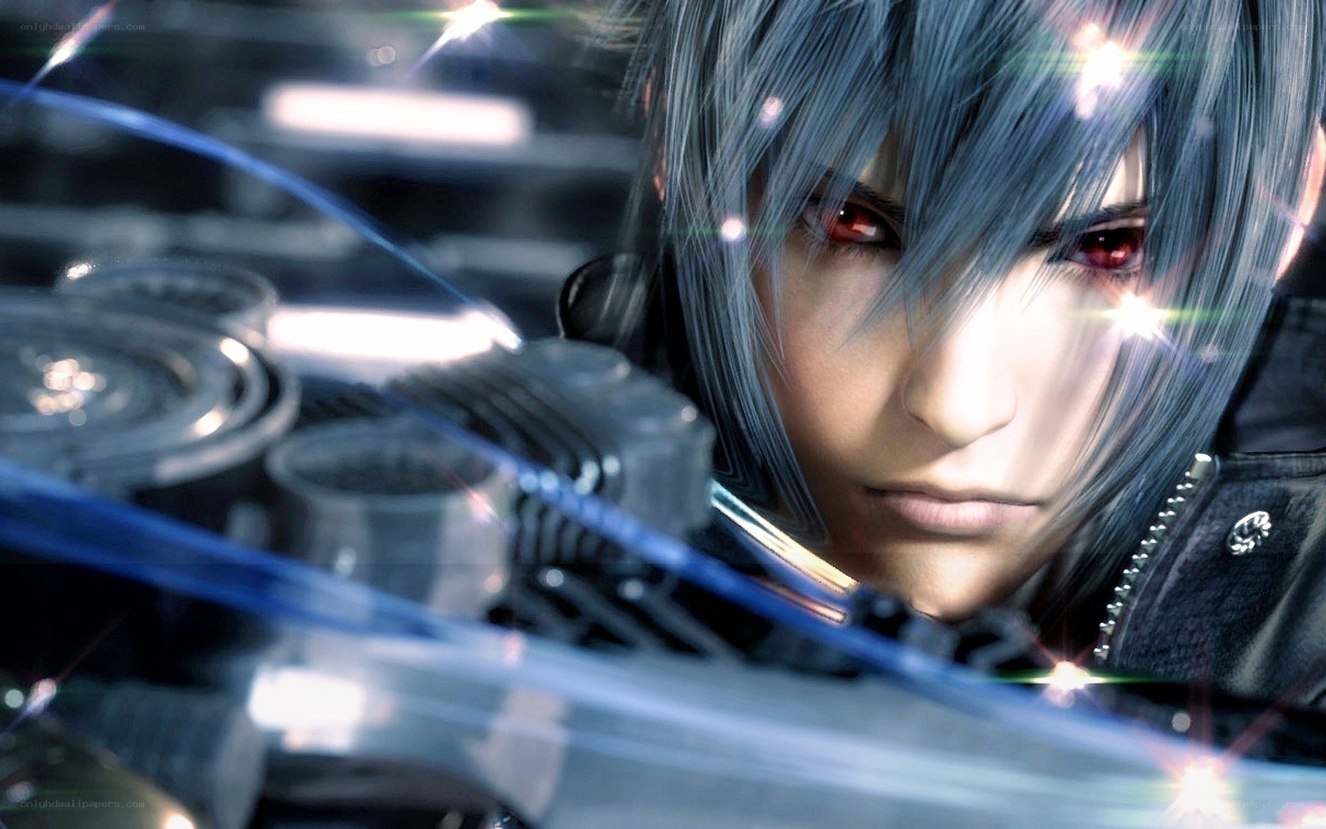 Final Fantasy character with red eyes