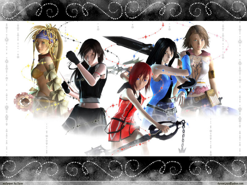 Final Fantasy characters in action