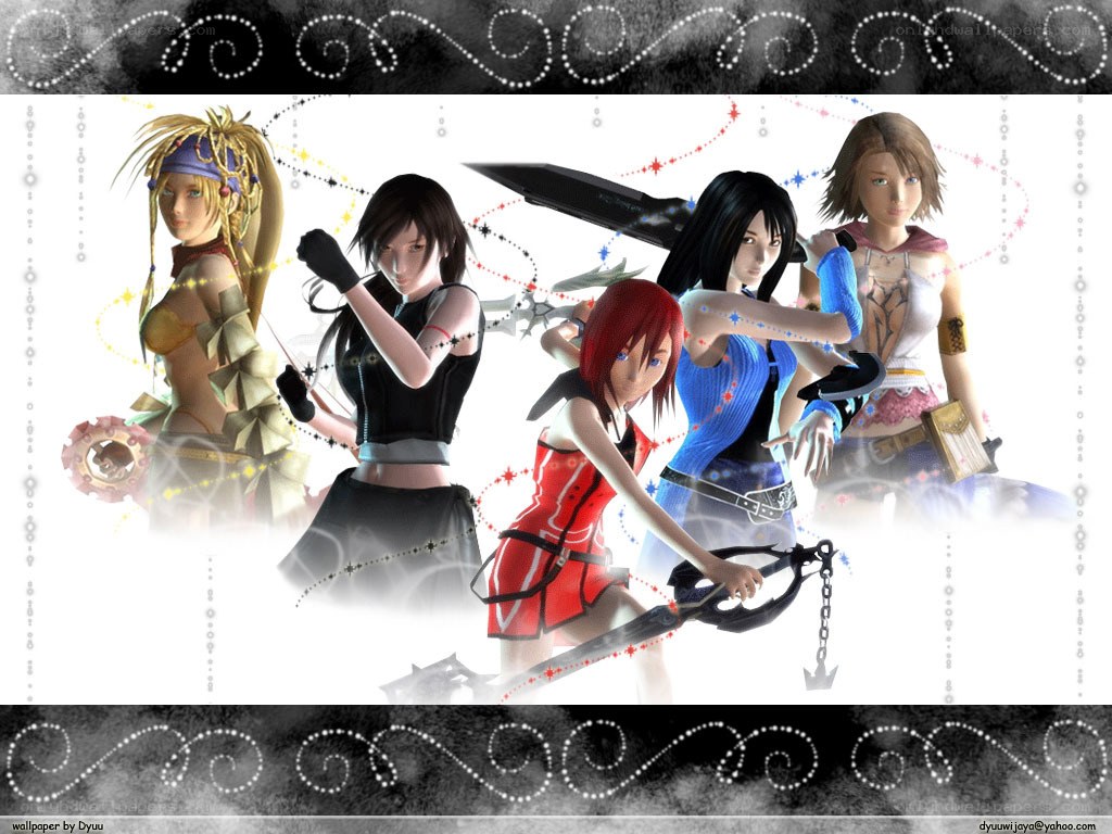 Final Fantasy characters in action