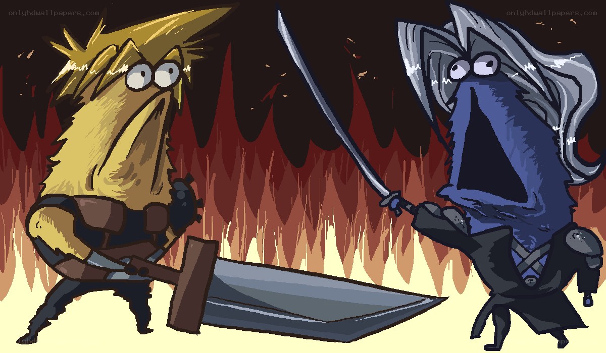 Final Fantasy characters in battle