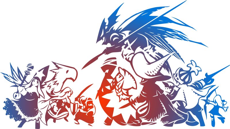 Final Fantasy characters in silhouette