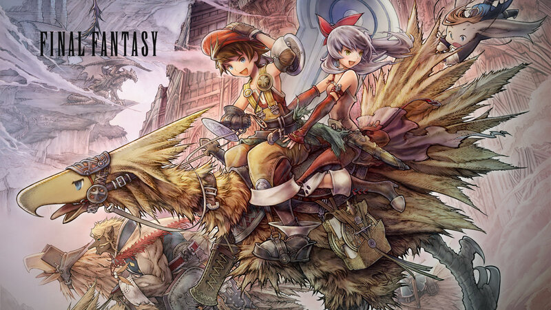 Final Fantasy characters on chocobo