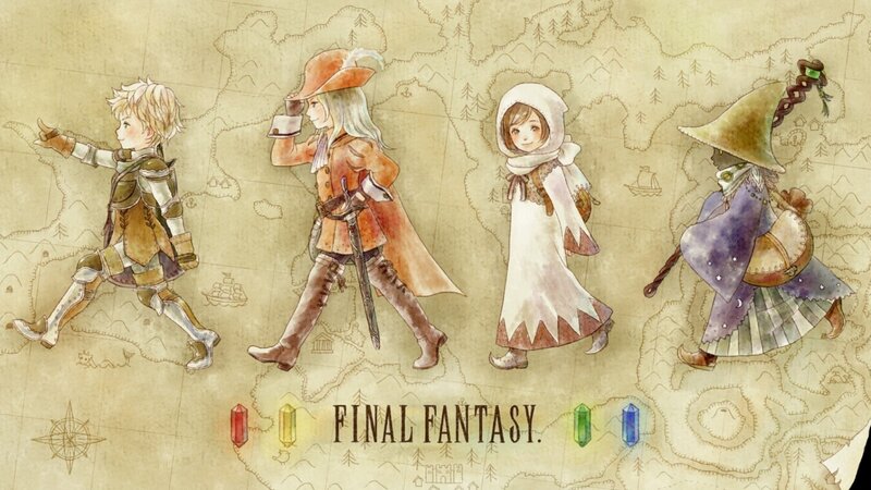 Final Fantasy characters on map