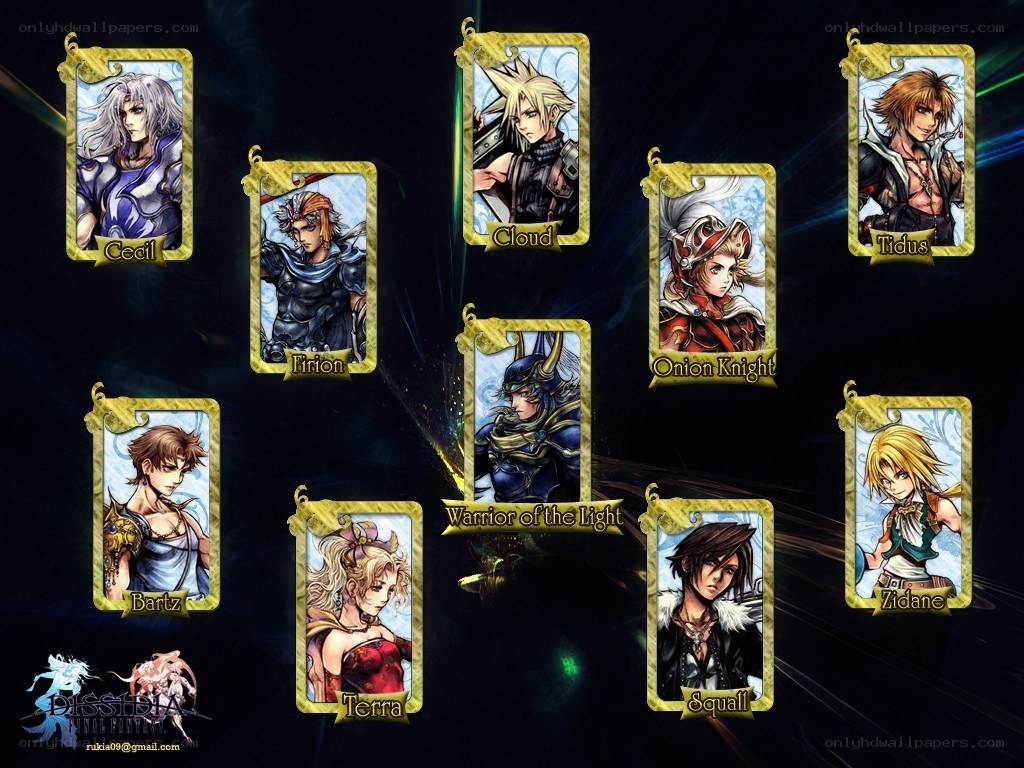 Final Fantasy Dissidia character cards