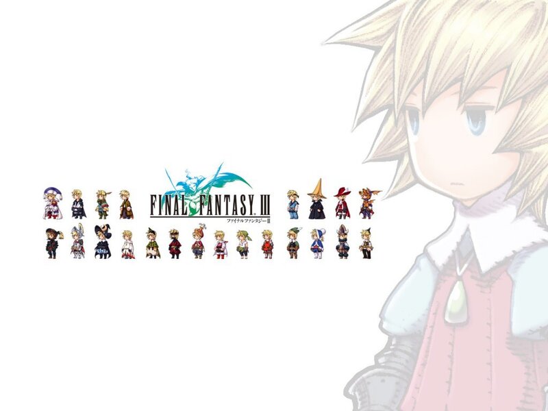 Final Fantasy III character lineup