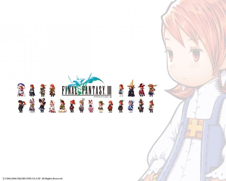 Final Fantasy III character lineup