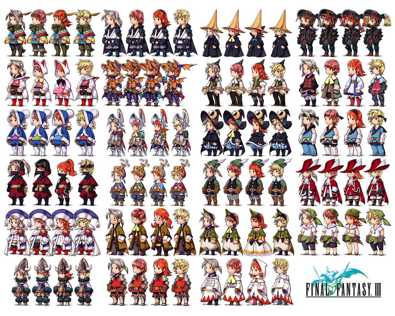 Final Fantasy III character sprites