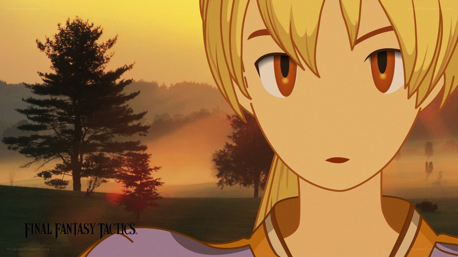 Final Fantasy Tactics character at sunset