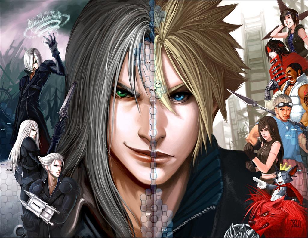 Final Fantasy VII characters collage
