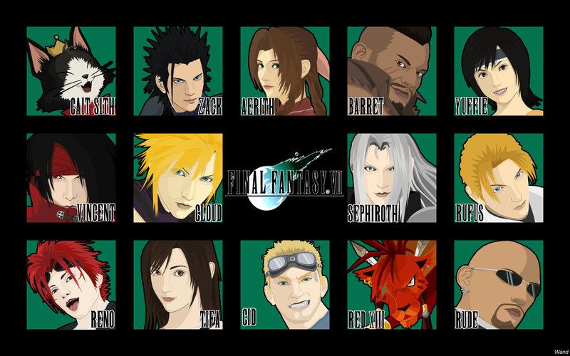 Final Fantasy VII characters collage