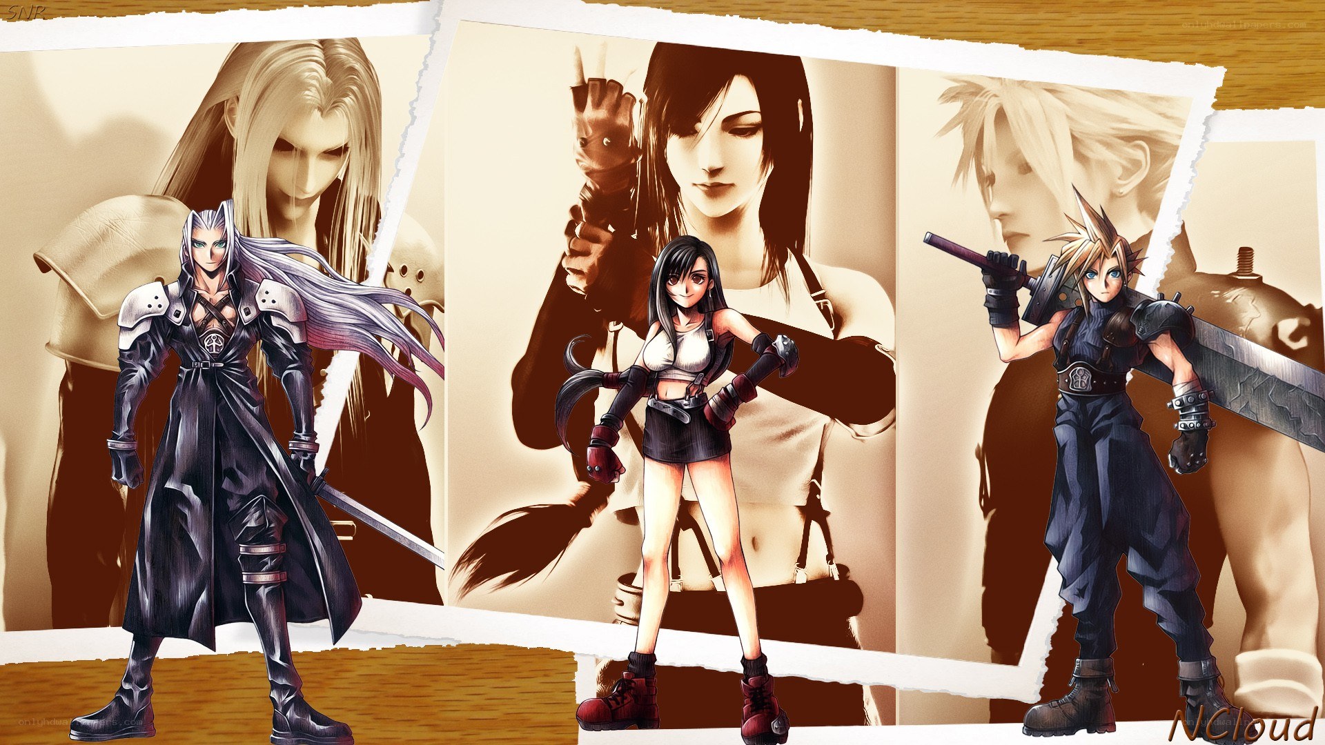 Final Fantasy VII characters collage
