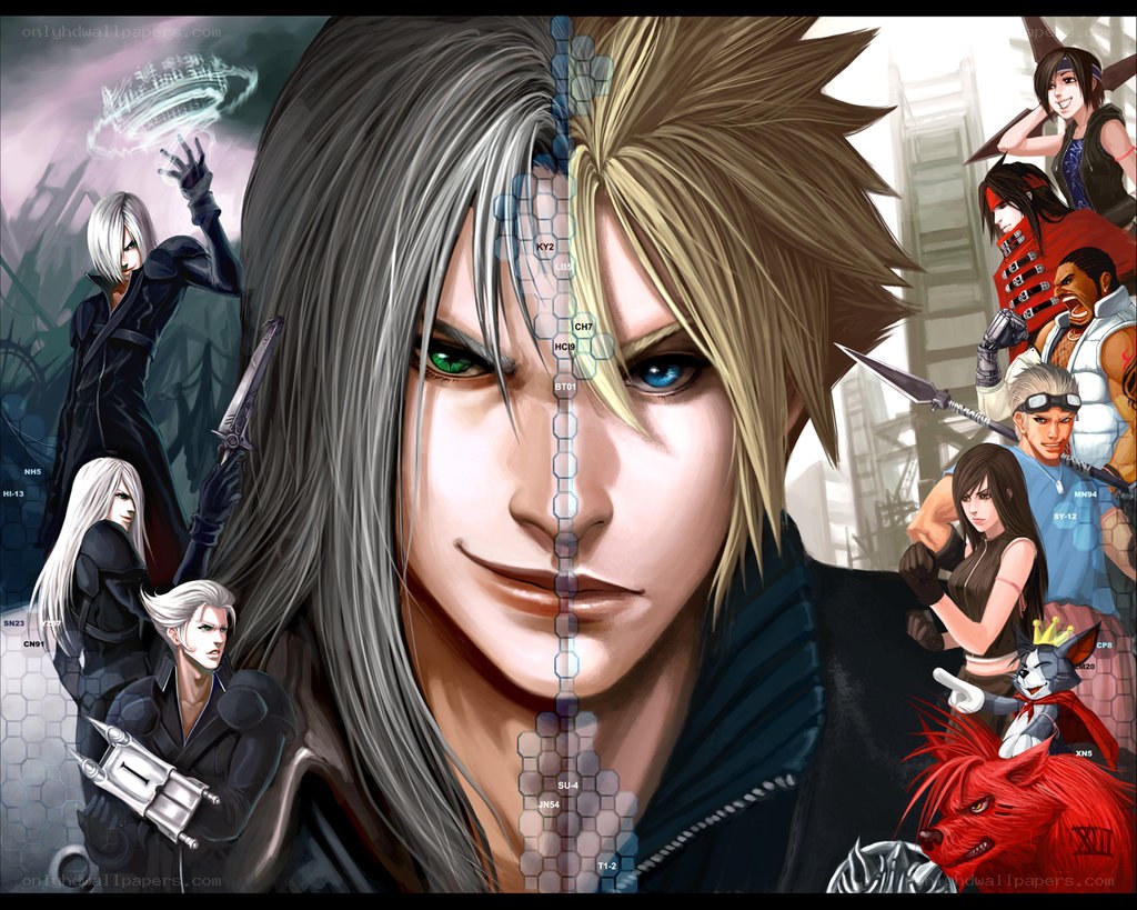 Final Fantasy VII characters collage