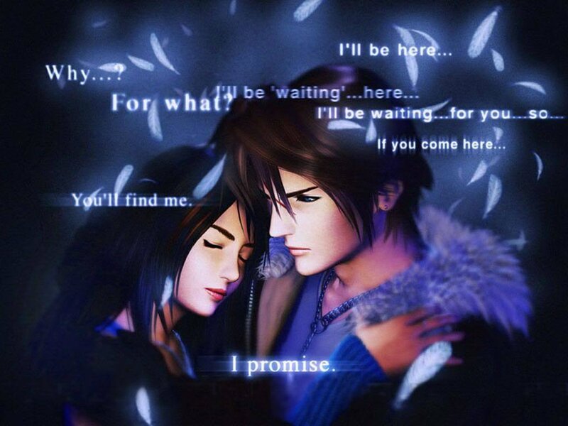 Final Fantasy VII characters in a hug