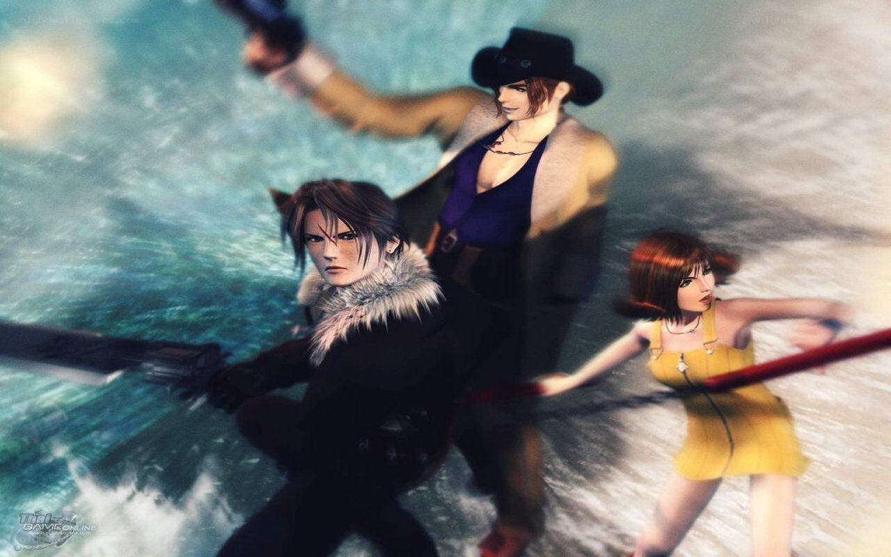 Final Fantasy VII characters in action