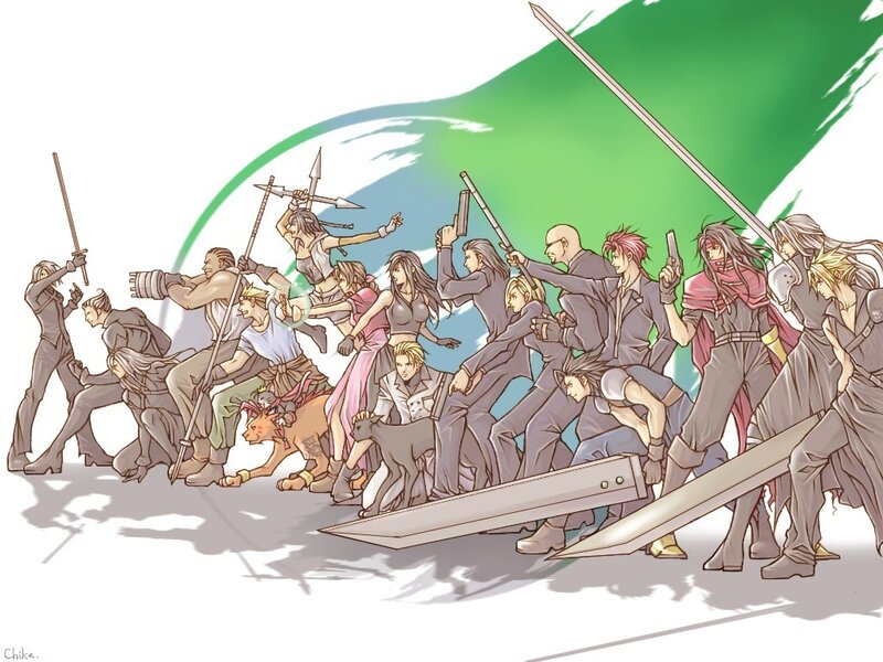 Final Fantasy VII characters in battle