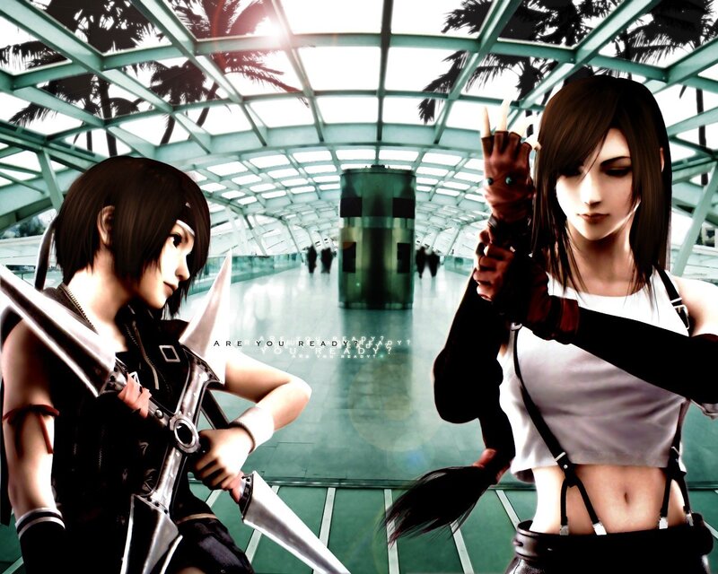 Final Fantasy VII characters in combat