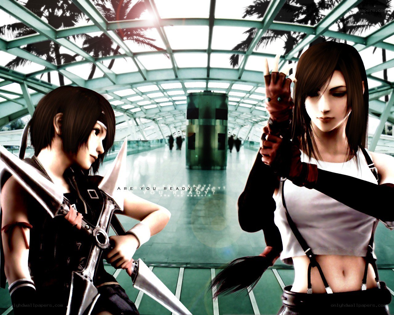 Final Fantasy VII characters in combat