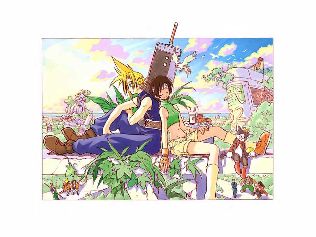 Final Fantasy VII characters relaxing