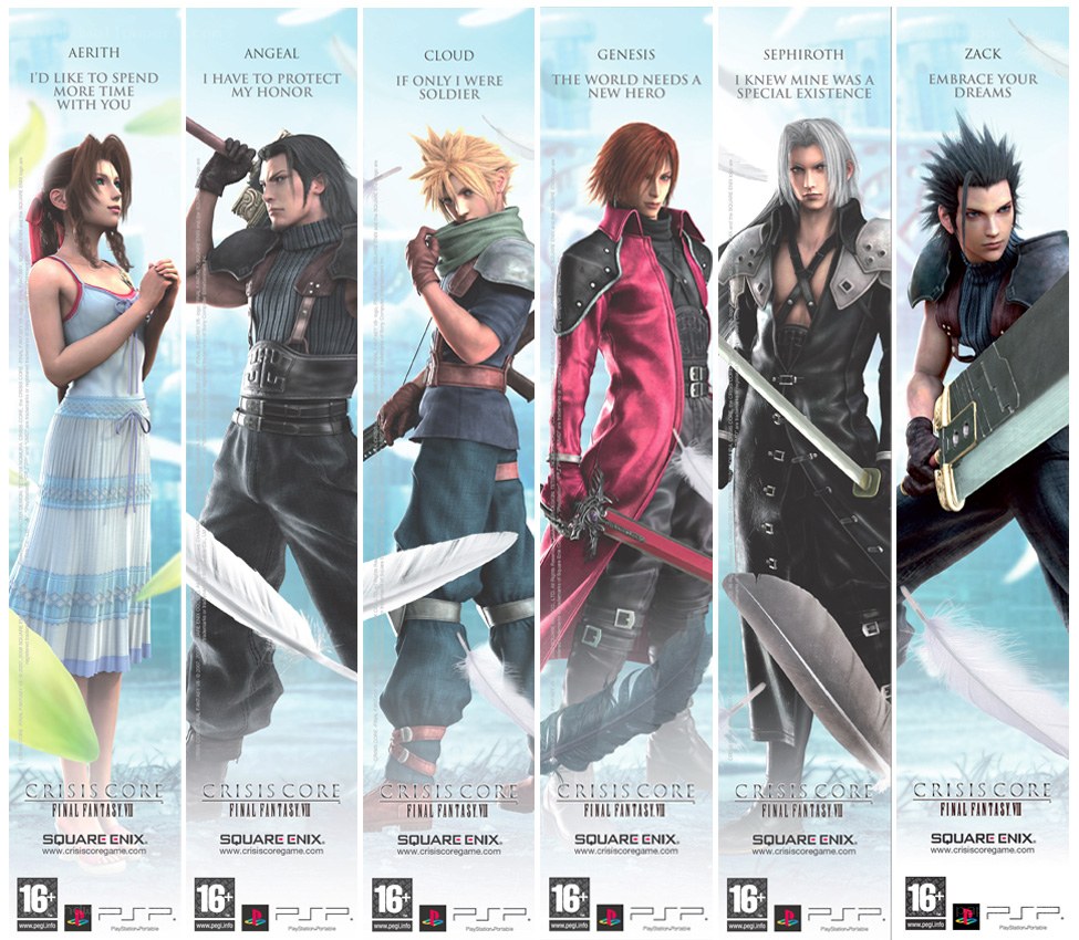 Final Fantasy VII Crisis Core character posters