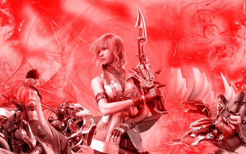 Final Fantasy X characters in red