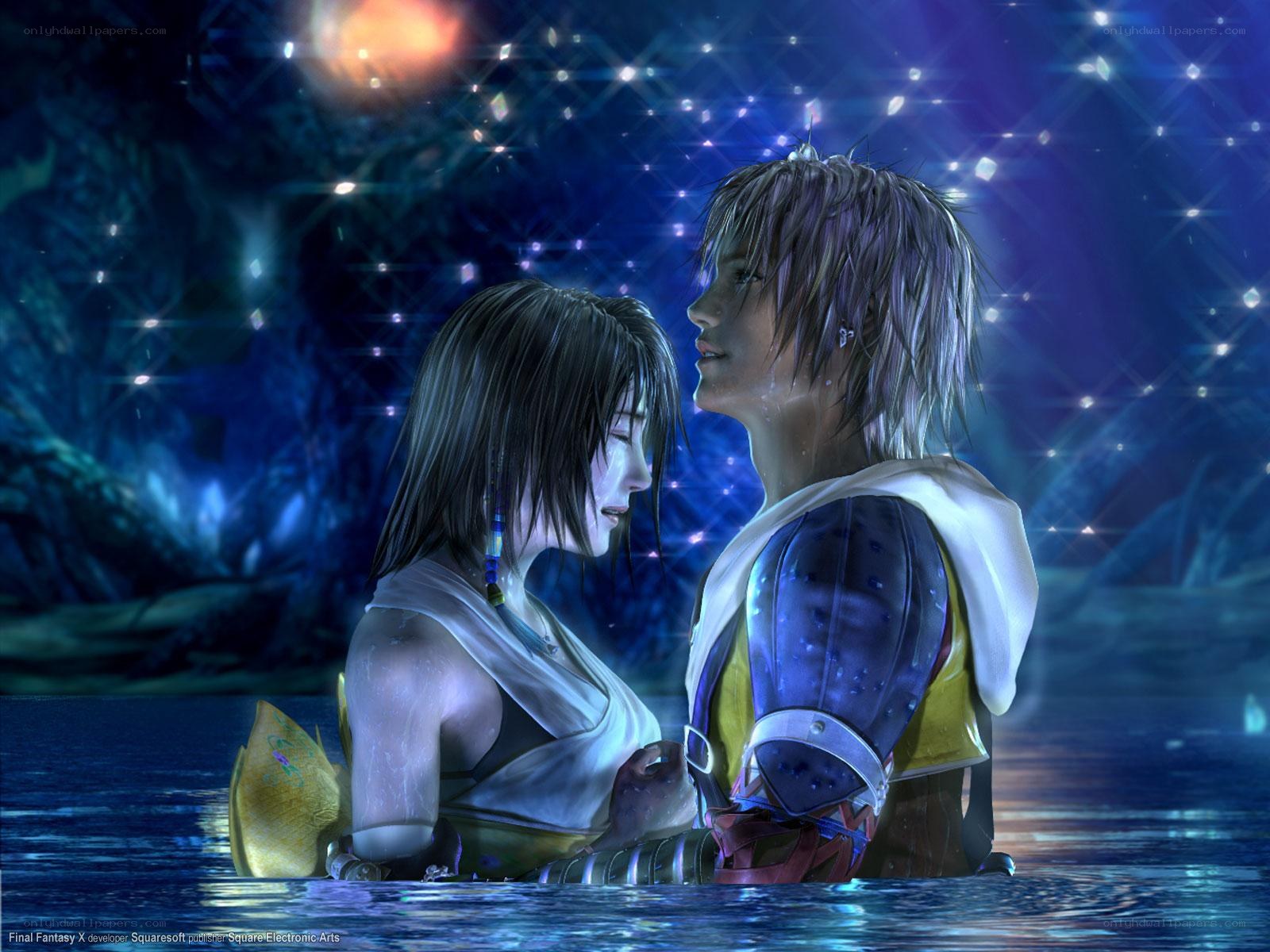 Final Fantasy X characters in water