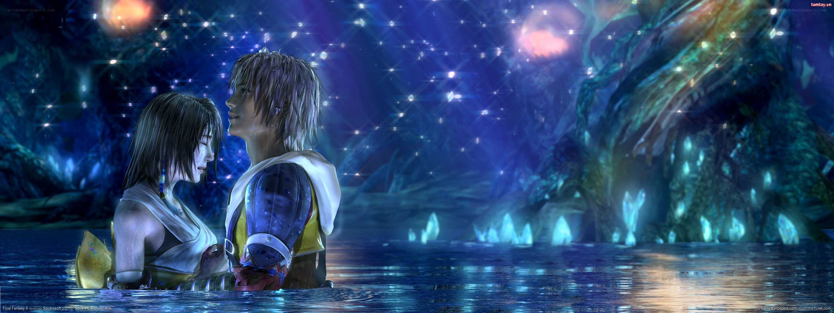 Final Fantasy X characters in water
