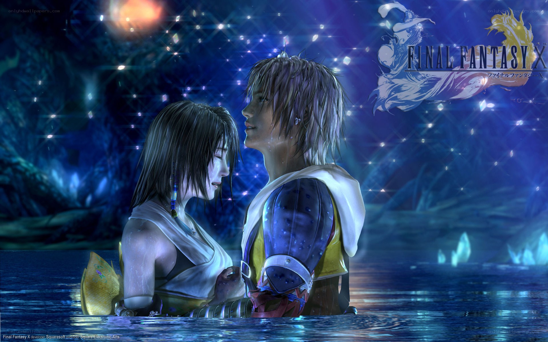 Final Fantasy X characters in water