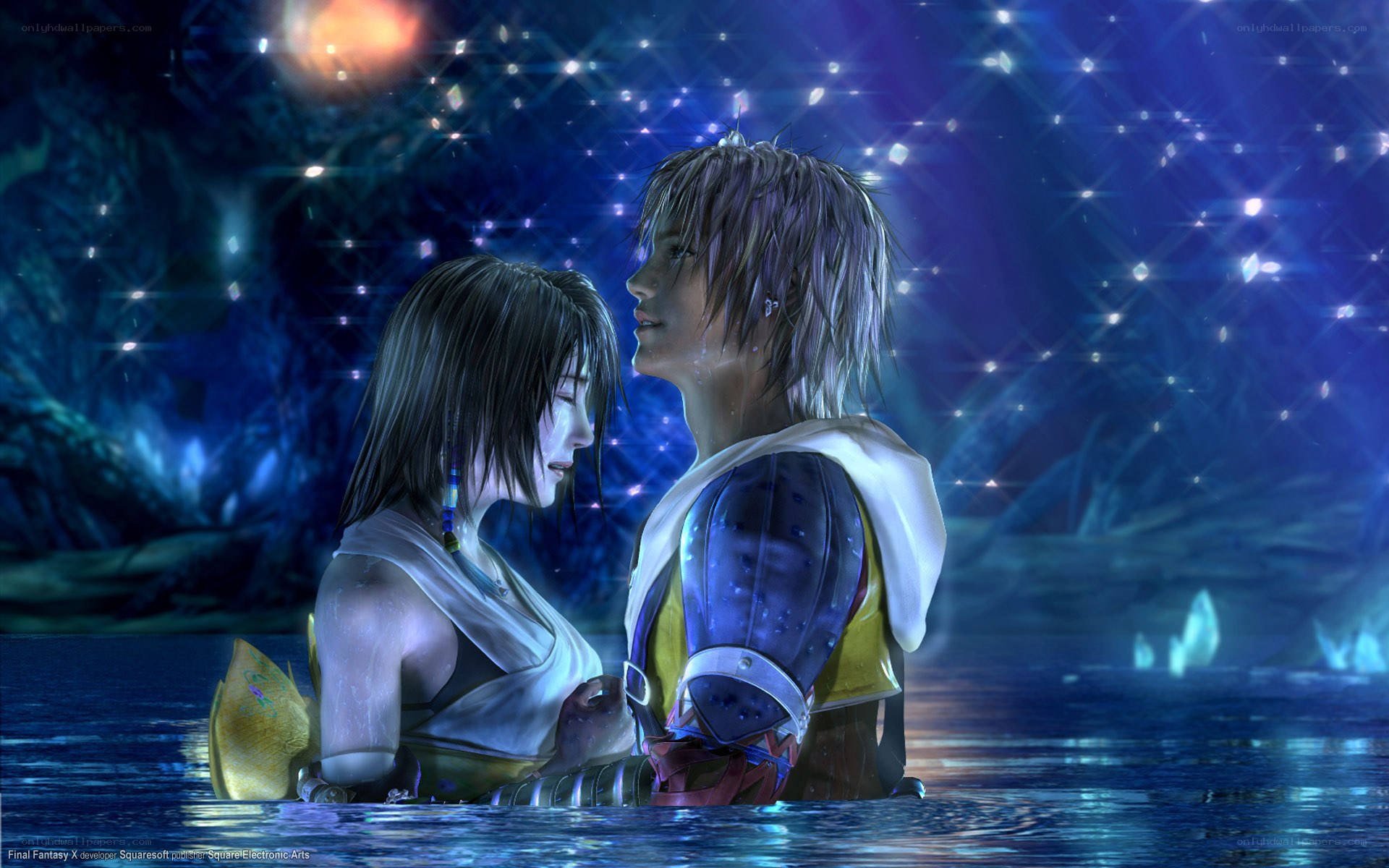 Final Fantasy X romantic scene