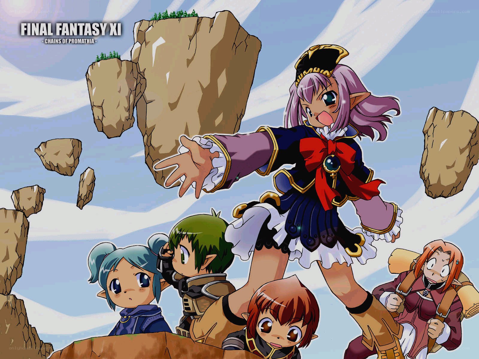 Final Fantasy XI characters in action