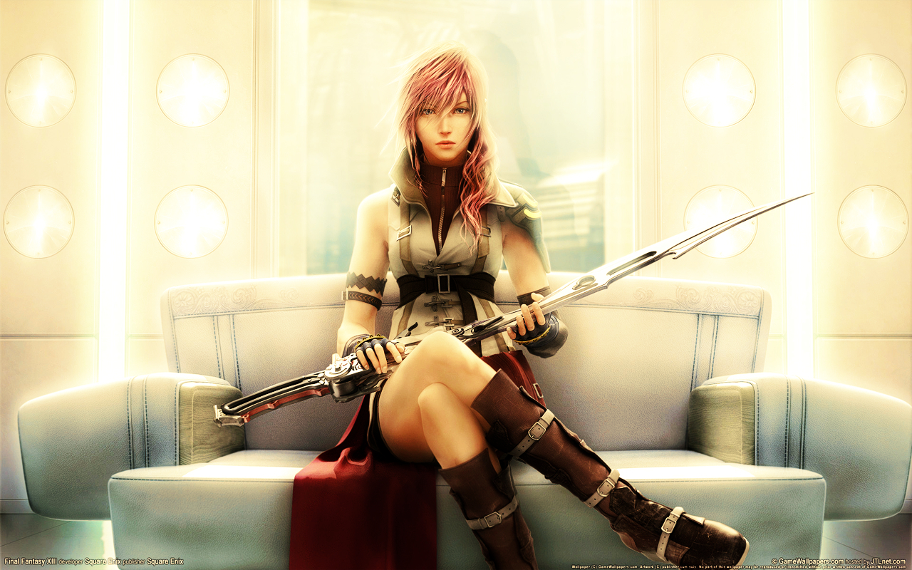 Final Fantasy XIII character on couch