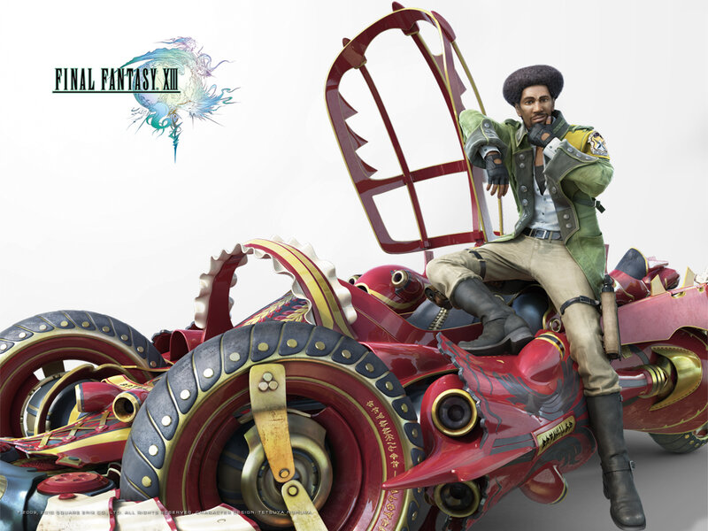 Final Fantasy XIII character on motorcycle
