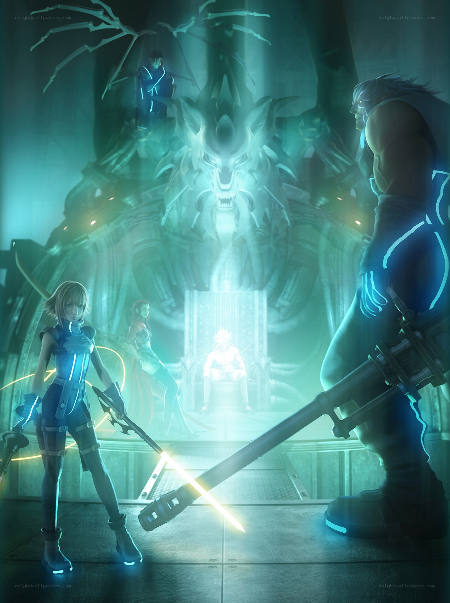 Final Fantasy XIII characters in a temple