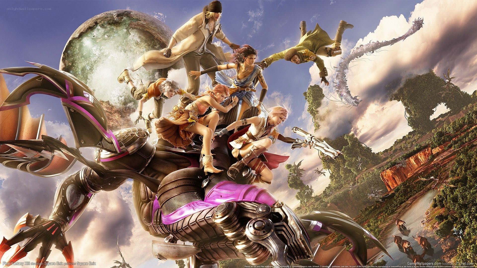 Final Fantasy XIII characters in action
