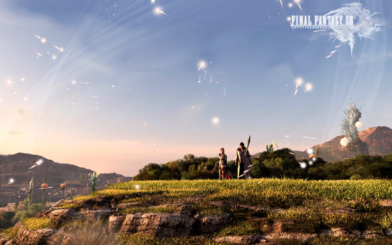 Final Fantasy XIII characters on a hill